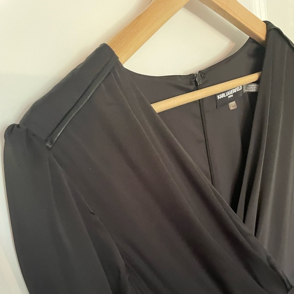 Black Surplice Jumpsuit - Picture 6 of 11